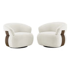 Kieon 33W 360 Swivel Modern Barrel Chair Accent Chair Set of 2