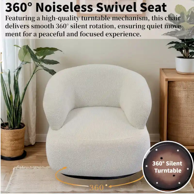 Kieon 33W 360 Swivel Modern Barrel Chair Accent Chair Set of 2