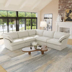 5-Seat Modern V Shape Sectional Couch for Living Room