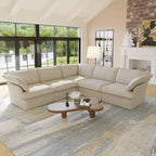 5-Seat Modern V Shape Sectional Couch for Living Room