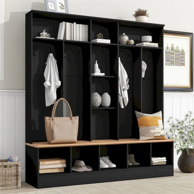 Merax Wide Design Hall Tree with Storage Bench