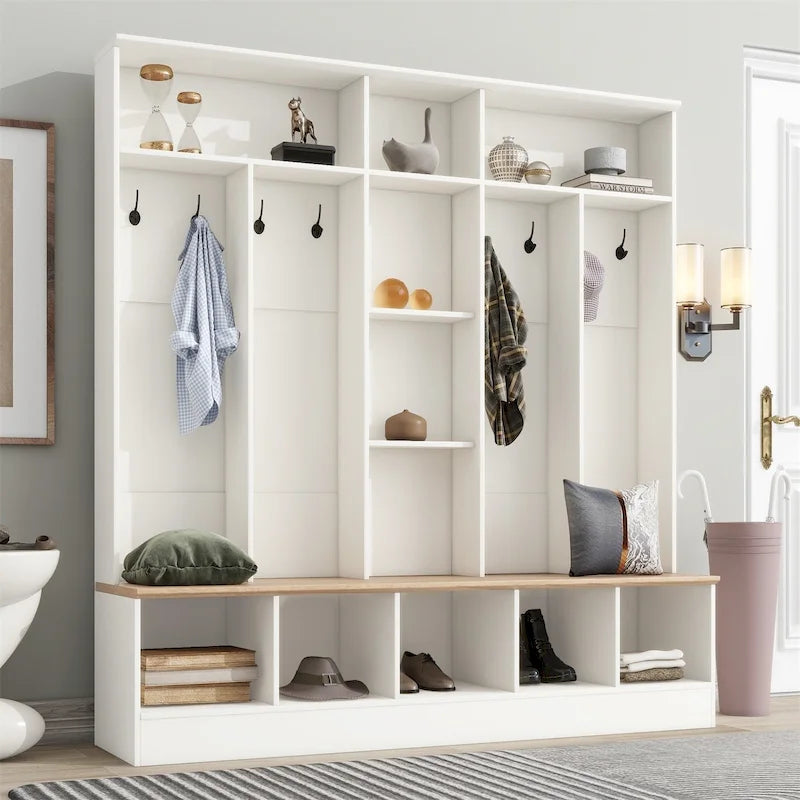 Merax Wide Design Hall Tree with Storage Bench
