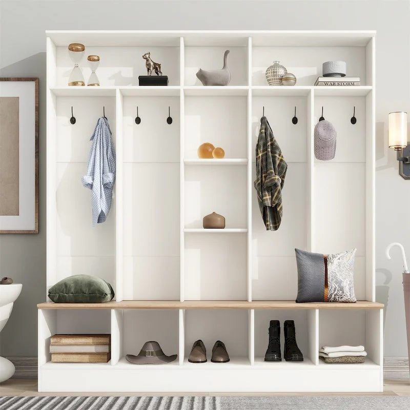 Merax Wide Design Hall Tree with Storage Bench