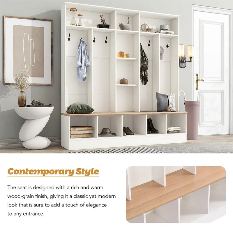 Merax Wide Design Hall Tree with Storage Bench