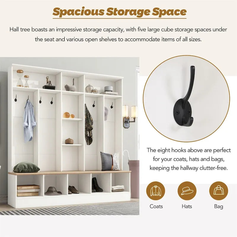 Merax Wide Design Hall Tree with Storage Bench