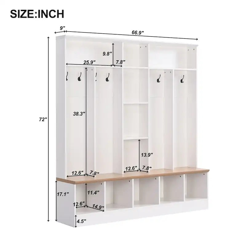 Merax Wide Design Hall Tree with Storage Bench