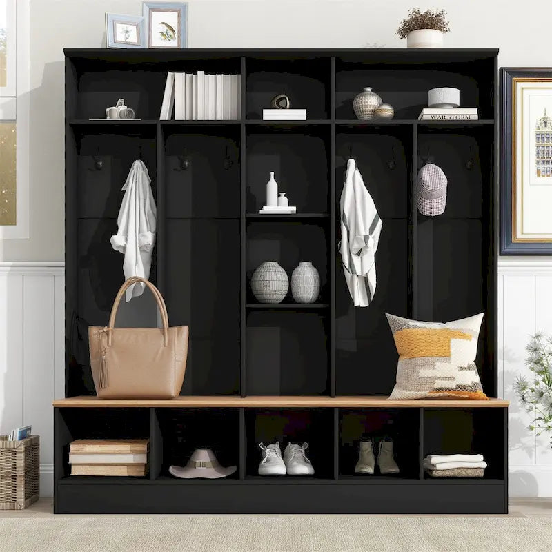 Merax Wide Design Hall Tree with Storage Bench