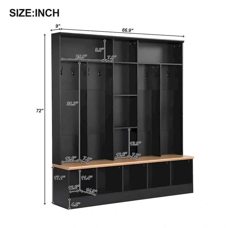 Merax Wide Design Hall Tree with Storage Bench