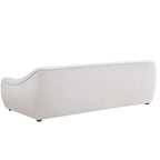 White Durable Fabric Sofa with Solid Wood Frame