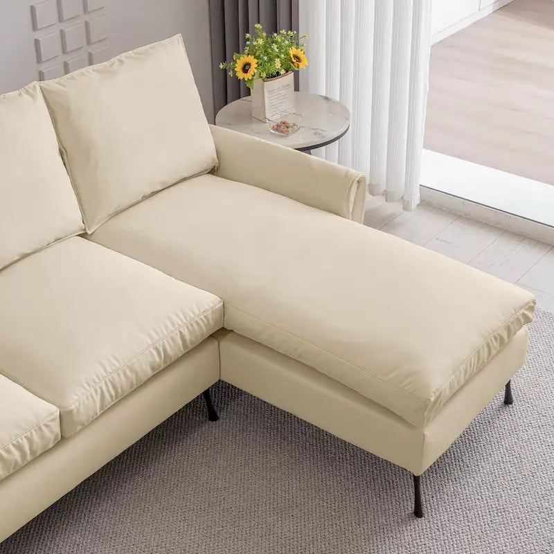 Modern L-Shaped Sofa Couch With Reversible Chaise Lounge