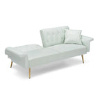 Futon Sofa Bed, Faux leather Foldable Couch Convertible Loveseat Sleeper Daybed with Adjustable Armrests for Small Space