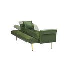 Futon Sofa Bed, Faux leather Foldable Couch Convertible Loveseat Sleeper Daybed with Adjustable Armrests for Small Space