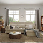 98.43 Modern Minimalist L Shape Sofa BedAnti-scratch and Water-proof, Solid Wood Frame