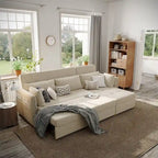 98.43 Modern Minimalist L Shape Sofa BedAnti-scratch and Water-proof, Solid Wood Frame