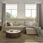 98.43 Modern Minimalist L Shape Sofa BedAnti-scratch and Water-proof, Solid Wood Frame