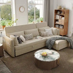 98.43 Modern Minimalist L Shape Sofa BedAnti-scratch and Water-proof, Solid Wood Frame