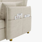 98.43 Modern Minimalist L Shape Sofa BedAnti-scratch and Water-proof, Solid Wood Frame