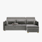 98.43 Modern Minimalist L Shape Sofa BedAnti-scratch and Water-proof, Solid Wood Frame