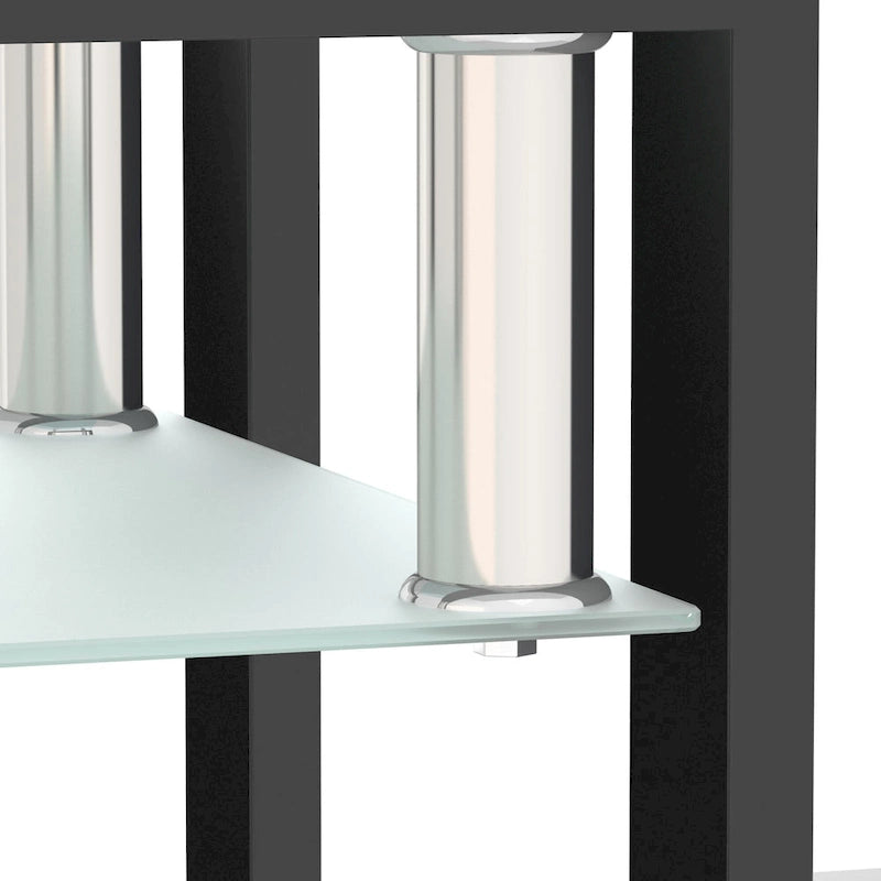 Modern Tempered Glass Tea Table Coffee Table End Table Square Table - 17.72L x 17.72 W x 20.5 H,