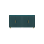 Wood TV Stand with Storage Cabinet & Adjustable Shelves, Media TV Console for Living Room Bedroom(Navy Blue)