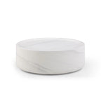 31.49 Sturdy Fiberglass Round Coffee Table with Large Storage