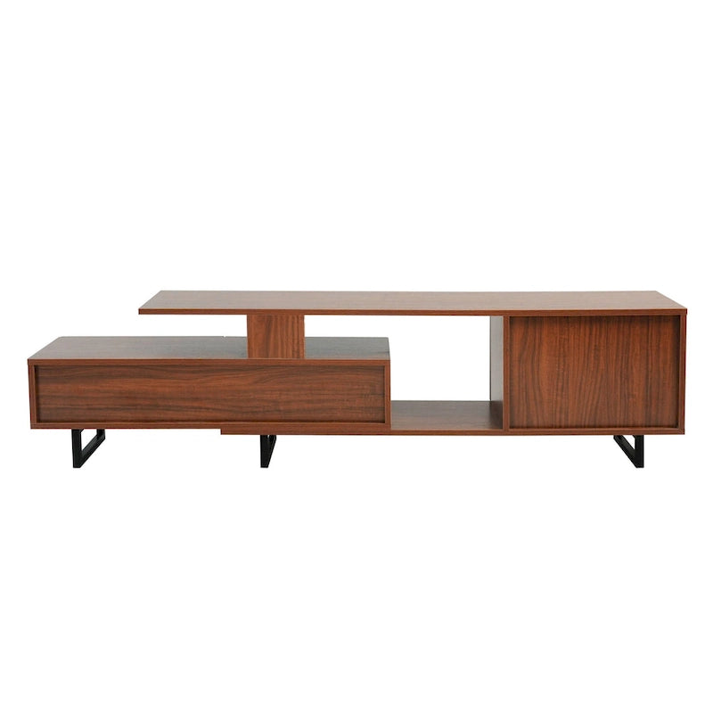Avery 55-inch 2-Drawer 4-Shelf TV Stand in Steel
