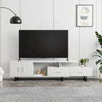 Avery 55-inch 2-Drawer 4-Shelf TV Stand in Steel