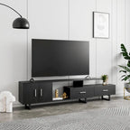Avery 55-inch 2-Drawer 4-Shelf TV Stand in Steel