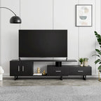 Avery 55-inch 2-Drawer 4-Shelf TV Stand in Steel