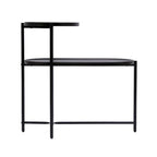 2-tier Modern Round End Table with Wood Storage Shelf