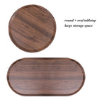 2-tier Modern Round End Table with Wood Storage Shelf