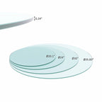 36 Inch Round Tempered Glass Table Top Clear Glass 1/4 Inch Thick Flat Polished Edge