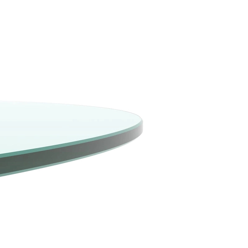 36 Inch Round Tempered Glass Table Top Clear Glass 1/4 Inch Thick Flat Polished Edge