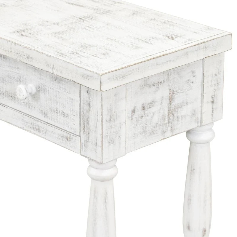 Retro Senior Console Table for Hallway Living Room Bedroom with 4 Storage Drawers and 1 Shelf