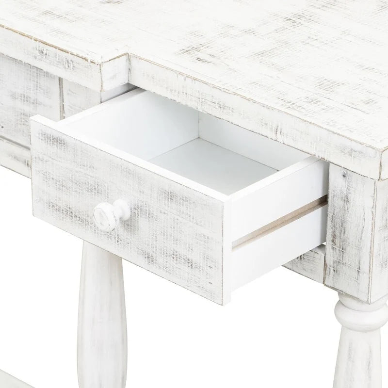 Retro Senior Console Table for Hallway Living Room Bedroom with 4 Storage Drawers and 1 Shelf