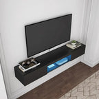 Floating TV Stand Wall Mounted with 20 Color LEDs for 55 60 65 Inch TV