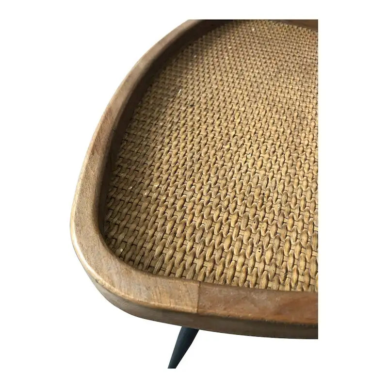 Macari Rollins Rattan Top Side Table - 17W x 17D x 19H