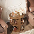 3-Tier Half-Moon End Table, Semi-circular Half-Round Side Table for Living Room