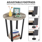 Yaheetech Metal Side Table Round End Table with Storage Rack