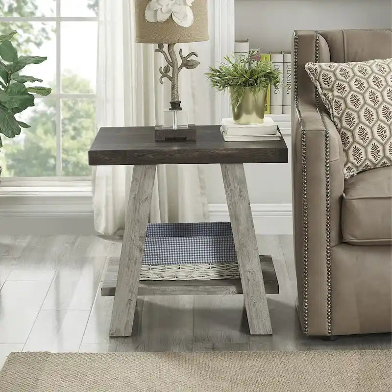 Contemporary 3-Piece Wood Shelf Coffee Table Set
