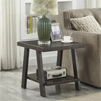 Contemporary 3-Piece Wood Shelf Coffee Table Set