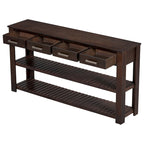 Entryway Console End Table with 4 Drawers and 2 Shelves for Hallway, Living Rooms