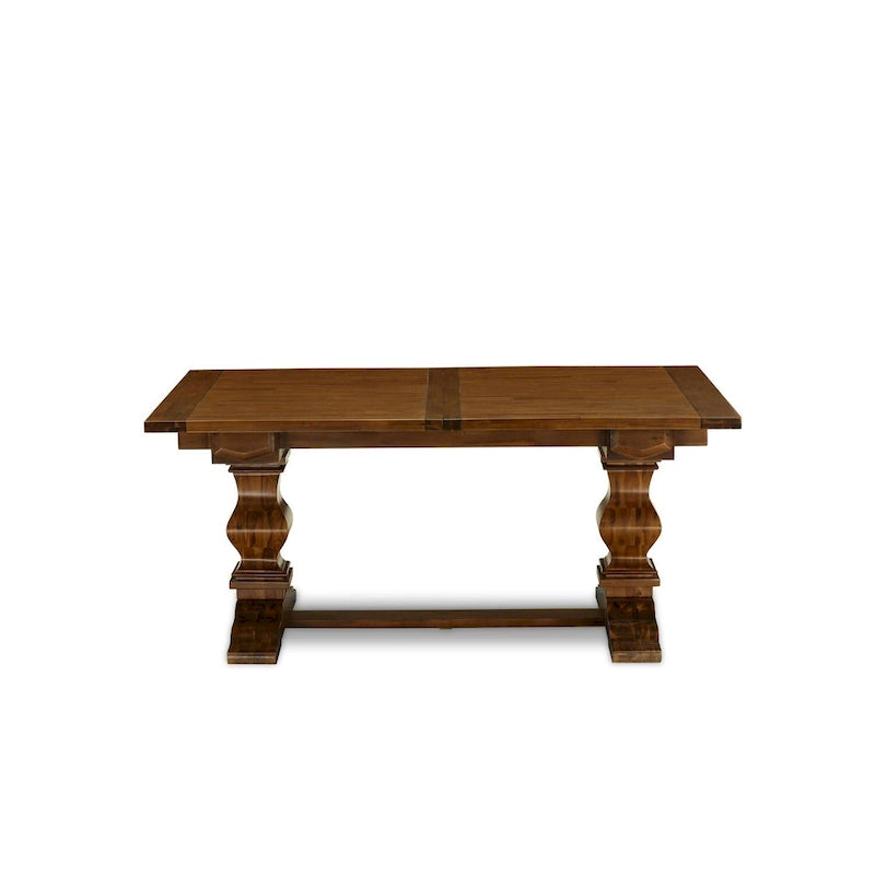 East West Furniture 11 Piece Dining Table Set- a Wooden Table and 10 Linen Fabric Upholstered Chairs(Finish Options)