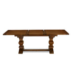 East West Furniture 11 Piece Dining Table Set- a Wooden Table and 10 Linen Fabric Upholstered Chairs(Finish Options)