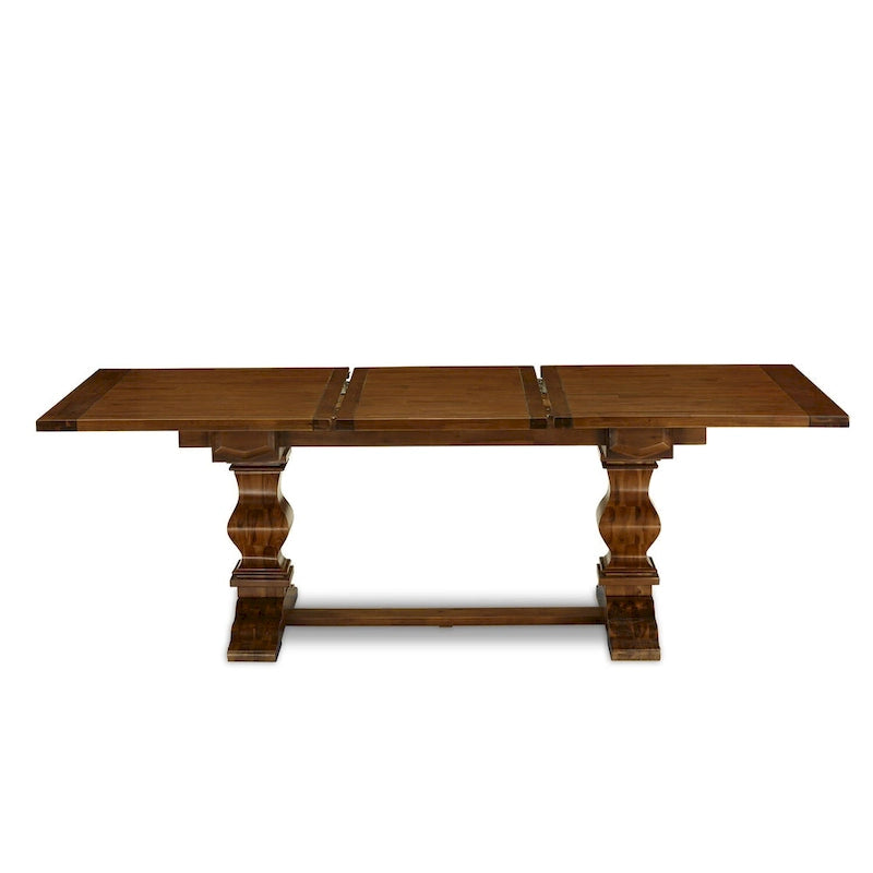 East West Furniture 11 Piece Dining Table Set- a Wooden Table and 10 Linen Fabric Upholstered Chairs(Finish Options)