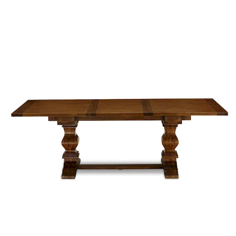East West Furniture 11 Piece Dining Table Set- a Wooden Table and 10 Linen Fabric Upholstered Chairs(Finish Options)
