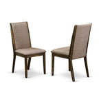 East West Furniture 11 Piece Dining Table Set- a Wooden Table and 10 Linen Fabric Upholstered Chairs(Finish Options)