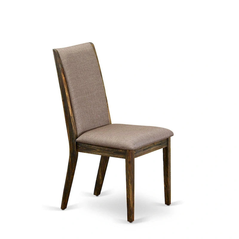 East West Furniture 11 Piece Dining Table Set- a Wooden Table and 10 Linen Fabric Upholstered Chairs(Finish Options)