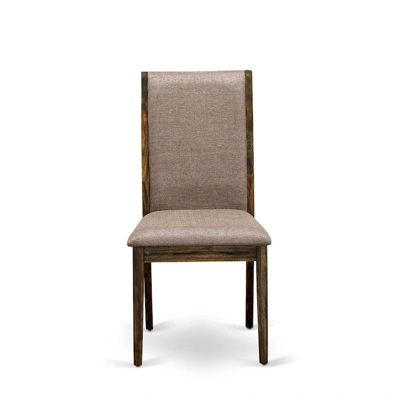 East West Furniture 11 Piece Dining Table Set- a Wooden Table and 10 Linen Fabric Upholstered Chairs(Finish Options)
