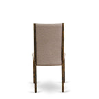 East West Furniture 11 Piece Dining Table Set- a Wooden Table and 10 Linen Fabric Upholstered Chairs(Finish Options)